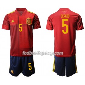 Spanien Sergio 5 Børn Hjemme Fodboldsæt Euro 2020 S/S (+ Korte bukser)